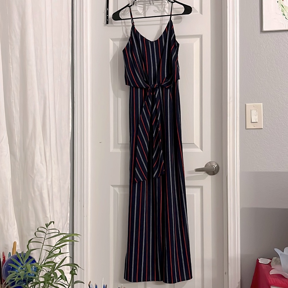 Red white and blue monteau jumpsuit
